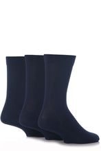 Load image into Gallery viewer, Mens 3 Pair SOCKSHOP Comfort Cuff Gentle Bamboo Striped Socks with Smooth Toe Seams