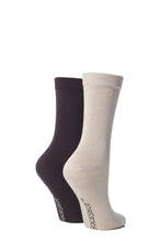 Load image into Gallery viewer, Ladies 2 Pair SockShop Plain Bamboo Socks with Smooth Toe Seams