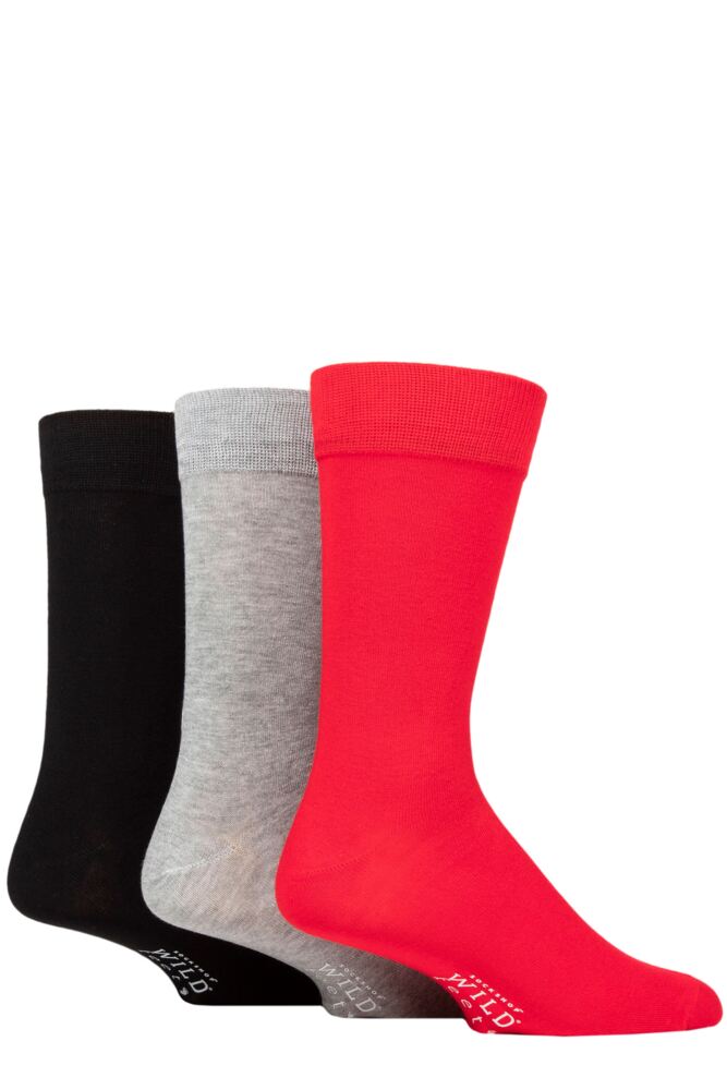 Mens 3 Pair Wildfeet Plain Bamboo Socks
