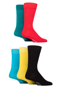 Mens 5 Pair SOCKSHOP Wildfeet Plain Bamboo Socks