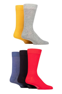 Mens 5 Pair SOCKSHOP Wildfeet Plain Bamboo Socks