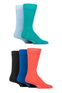 Mens 5 Pair SOCKSHOP Wildfeet Plain Bamboo Socks