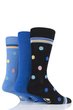 Load image into Gallery viewer, Mens 3 Pair SOCKSHOP Wildfeet Patterned Spots and Stripes Bamboo Socks