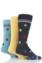 Load image into Gallery viewer, Mens 3 Pair SOCKSHOP Wildfeet Patterned Spots and Stripes Bamboo Socks