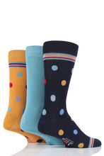 Load image into Gallery viewer, Mens 3 Pair SOCKSHOP Wildfeet Patterned Spots and Stripes Bamboo Socks