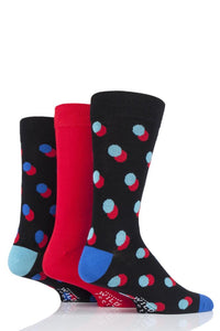 Mens 3 Pair SOCKSHOP Wildfeet Patterned Spots and Stripes Bamboo Socks
