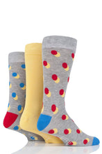 Load image into Gallery viewer, Mens 3 Pair SOCKSHOP Wildfeet Patterned Spots and Stripes Bamboo Socks