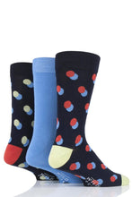 Load image into Gallery viewer, Mens 3 Pair SOCKSHOP Wildfeet Patterned Spots and Stripes Bamboo Socks