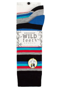 Mens 3 Pair SOCKSHOP Wildfeet Patterned Spots and Stripes Bamboo Socks