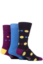 Load image into Gallery viewer, Mens 3 Pair SOCKSHOP Wildfeet Patterned Spots and Stripes Bamboo Socks