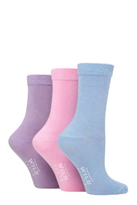 Ladies 3 Pair Wildfeet Plain Bamboo Socks