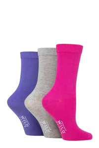 Ladies 3 Pair Wildfeet Plain Bamboo Socks