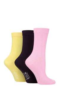 Ladies 3 Pair Wildfeet Plain Bamboo Socks