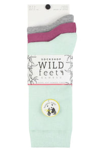 Ladies 3 Pair Wildfeet Plain Bamboo Socks