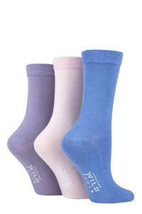 Ladies 3 Pair Wildfeet Plain Bamboo Socks