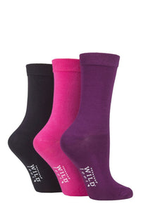 Ladies 3 Pair Wildfeet Plain Bamboo Socks