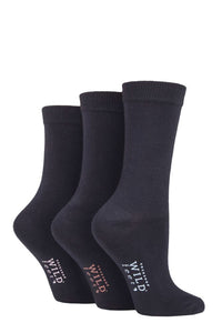 Ladies 3 Pair Wildfeet Plain Bamboo Socks