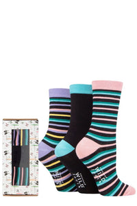Ladies 3 Pair SOCKSHOP Wildfeet Bamboo Gift Box