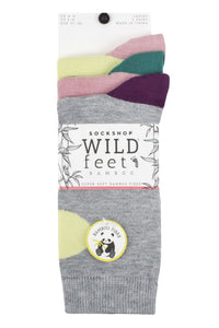 Ladies 3 Pair SOCKSHOP Wildfeet Large Dot Bamboo Socks