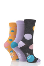 Load image into Gallery viewer, Ladies 3 Pair SOCKSHOP Wildfeet Large Dot Bamboo Socks