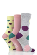 Load image into Gallery viewer, Ladies 3 Pair SOCKSHOP Wildfeet Large Dot Bamboo Socks
