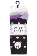 Load image into Gallery viewer, Ladies 3 Pair SOCKSHOP Wildfeet Dots and Plain Bamboo Socks