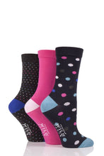 Load image into Gallery viewer, Ladies 3 Pair SOCKSHOP Wildfeet Dots and Plain Bamboo Socks