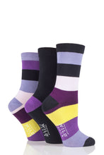 Load image into Gallery viewer, Ladies 3 Pair SOCKSHOP Wildfeet Broad Stripes Bamboo Socks