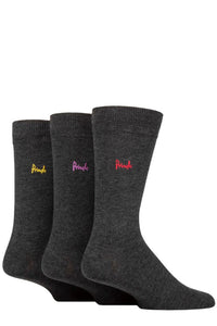 Mens 3 Pair Pringle Plain Rupert Bamboo Socks
