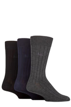 Load image into Gallery viewer, Mens 3 Pair Pringle Ribbed Bamboo Socks