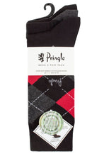 Load image into Gallery viewer, Mens 3 Pair Pringle Bamboo Cotton Blend Argyle Socks