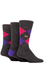 Load image into Gallery viewer, Mens 3 Pair Pringle Bamboo Cotton Blend Argyle Socks