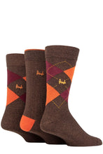 Load image into Gallery viewer, Mens 3 Pair Pringle Bamboo Cotton Blend Argyle Socks