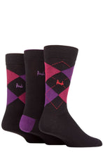 Load image into Gallery viewer, Mens 3 Pair Pringle Bamboo Cotton Blend Argyle Socks