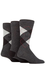 Load image into Gallery viewer, Mens 3 Pair Pringle Bamboo Cotton Blend Argyle Socks