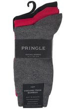 Load image into Gallery viewer, Mens 3 Pair Pringle of Scotland Classic Bamboo Plain Socks