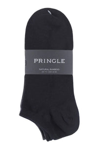 Mens 3 Pair Pringle Black Label Bamboo Trainer Socks