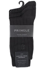 Load image into Gallery viewer, Mens 3 Pair Pringle Of Scotland Classic Bamboo Rib Socks