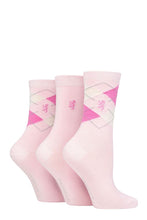 Load image into Gallery viewer, Ladies 3 Pair Pringle Black Label Argyle Bamboo Socks