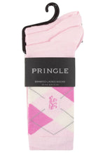 Load image into Gallery viewer, Ladies 3 Pair Pringle Black Label Argyle Bamboo Socks