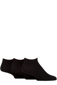 Mens 3 Pair Pringle Plain and Patterned Bamboo Trainer Socks