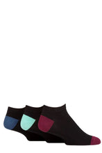 Load image into Gallery viewer, Mens 3 Pair Pringle Plain and Patterned Bamboo Trainer Socks