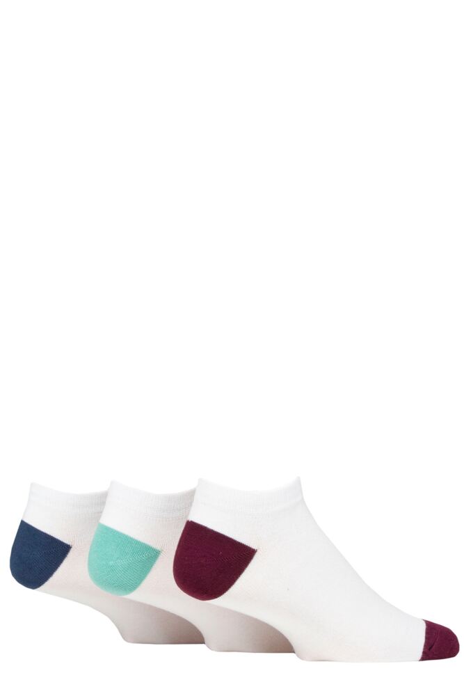 Mens 3 Pair Pringle Plain and Patterned Bamboo Trainer Socks