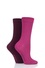 Load image into Gallery viewer, Ladies 2 Pair SockShop Plain Bamboo Socks with Smooth Toe Seams