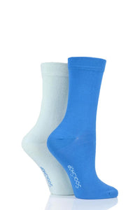 Ladies 2 Pair SockShop Plain Bamboo Socks with Smooth Toe Seams
