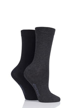Load image into Gallery viewer, Ladies 2 Pair SockShop Plain Bamboo Socks with Smooth Toe Seams