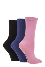 Load image into Gallery viewer, Ladies 3 Pair SOCKSHOP Patterned Plain and Striped Bamboo Socks