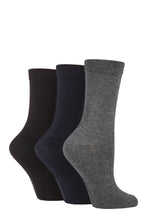 Load image into Gallery viewer, Ladies 3 Pair SOCKSHOP Patterned Plain and Striped Bamboo Socks