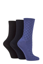 Load image into Gallery viewer, Ladies 3 Pair SOCKSHOP Patterned Plain and Striped Bamboo Socks