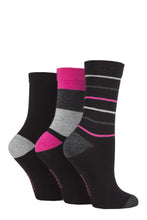 Load image into Gallery viewer, Ladies 3 Pair SOCKSHOP Patterned Plain and Striped Bamboo Socks